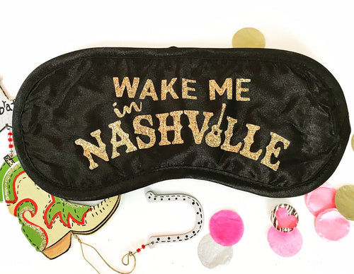 Glitter Nashville Sleep Mask! Great Bachelorette or Birthday party FAVORS. Perfect addition to the hangover bags!