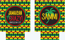 Load image into Gallery viewer, Jamaica Party Huggers. Jamaican Vacation Huggers. Jamaica Wedding Favors. Reggae Bachelorette or Birthday Party Favors. Personalized Hugger
