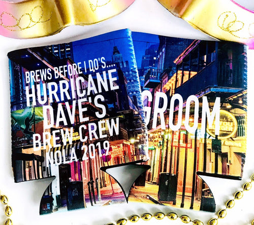 Bourbon Street Party Hugger. NOLA Bachelorette, Bachelor or Birthday Party Hugger. New Orleans Party Favors. Personalized New Orleans Hugger