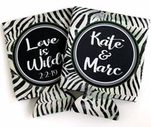 Load image into Gallery viewer, Animal Print Party Huggers. Animal Print Bachelorette or Birthday. Giraffe, Leopard Party Favors. Personalized Zebra Party Coolies!
