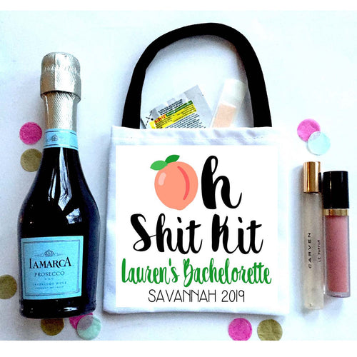 Peach Hangover Bags. Personalized Savannah Oh Shit Kits! Atlanta Mini Tote Bag. EMPTY Savannah Bachelorette Bag. Georgia Recovery bags