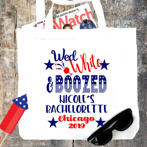 Star Spangled Tote bag. USA Bachelorette or Girls Weekend Tote Bag. Custom America Wedding Welcome Bag. Girls Weekend Beach Bag!