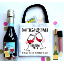 Load image into Gallery viewer, Wine Party Hangover Bags. Wine Bachelorette or Birthday Party Oh Shit Kits! Mini Wine favor bag. Custom WIne Birthday favor bags!
