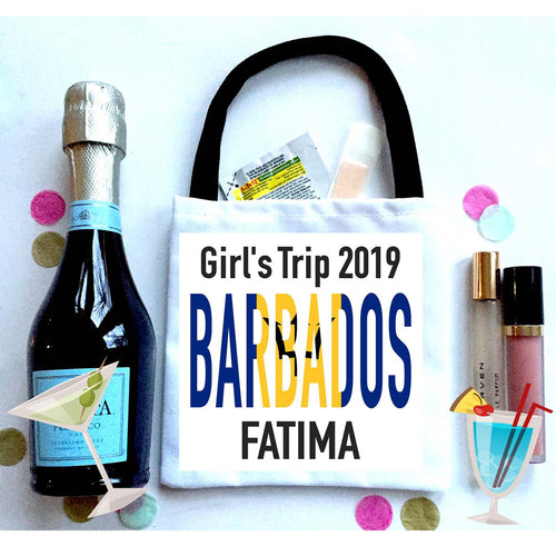 Barbados Vacation Hangover Bags. Bachelorette or Girls weekend Oh Shit Kits! Barbados Bachelorette bag. Custom Barbados Trip Hangover Bag.