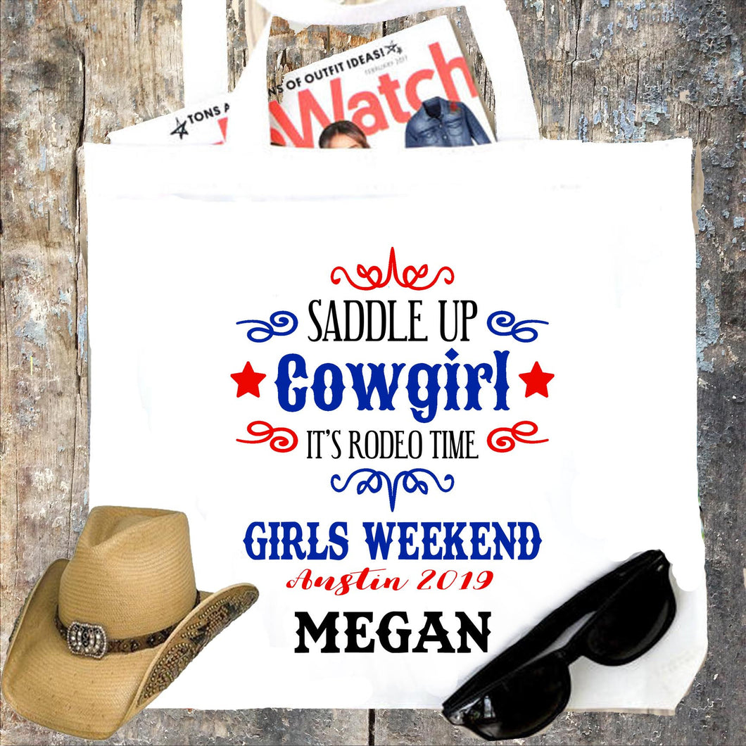 Cowgirl Personalized Tote Bag