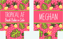 Load image into Gallery viewer, Pineapple and Palm Party Huggers. Tropical Bachelorette Party Favors. Girl&#39;s Weekend or Family Vacation Beach Favors. Beach Bachelorette.
