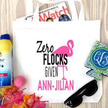 Load image into Gallery viewer, Flamingo Personalized Tote Bag
