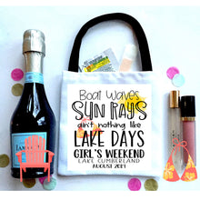 Load image into Gallery viewer, Lake Days Hangover Recovery Totes. Personalized Oh Shit Kits! Custom EMPTY Lake Party Hangover Gift Bag. Beach Vacation favors.
