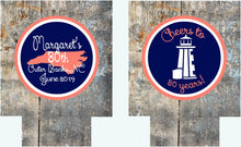 Load image into Gallery viewer, Nautical Woodgrain Party Huggers. Nautical Bachelor Party Favors! Custom Bachelor Party Favors. Wood Grain Lake Weekend Huggers.
