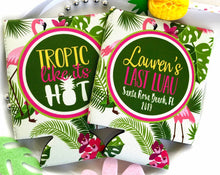 Load image into Gallery viewer, Tropical Flamingo Huggers. Tropical Bachelorette or Birthday Favors. Beach Party Huggers. Charleston, Miami, Cabo, Hawaii! Girls Weekend!
