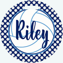 Load image into Gallery viewer, Personalized Volleyball Bag Tag. Perfect Volleyball player gift. Great Volleyball team gift. Monogrammed Volleyball Tag!
