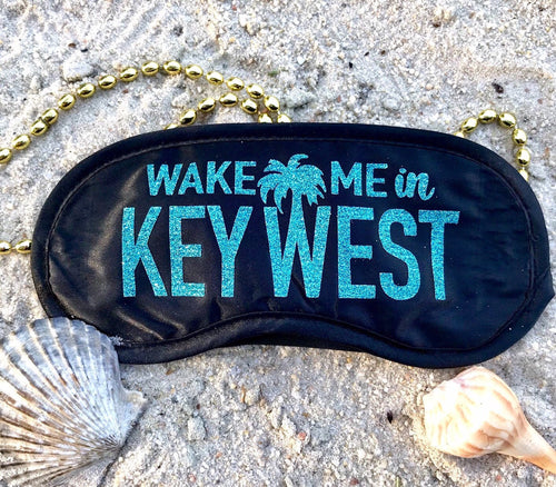 Glitter Key West Sleep Mask! Great Bachelorette or Birthday party FAVORS. Perfect addition to the hangover bags!