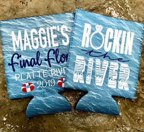 Rocking the River Party Huggers. Float Bachelorette Party Favors. Personalized River Float Favors. Killing my liver floating the river.