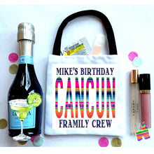 Load image into Gallery viewer, Cancun Fiesta Party Hangover Bags. Final Fiesta Oh Shit Kits! Bachelorette Cancun Crew. Cancun Vacation Gift Bag. Cabo Birthday Favor Bags.
