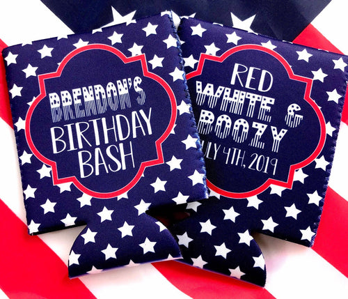 America Stars Party Huggers. Red White and Blue Party Favors! USA Party Huggers! USA Bachelorette Party Favors. Personalized USA Hugger