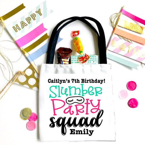 Slumber Party Birthday Favor Bag. EMPTY Birthday Party Favor Bag, Children's Birthday Party favor Bag.