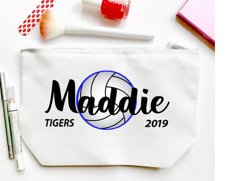 Volleyball Personalized Make Up bag. Custom Volleyball bag. Volleyball Bag. Volleyball Team Gift! Volleyball Gift. Volleyball coach gift!
