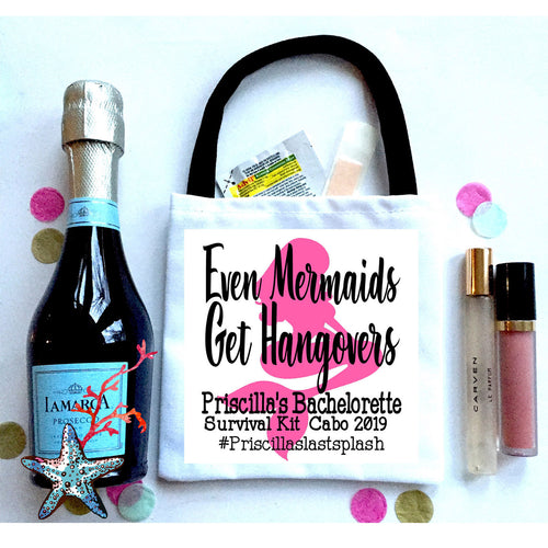 Mermaid Bachelorette or Bridesmaid Hangover Bag. Mermaid Party Oh Shit Kits! EMPTY Mermaid Hangover Bag. Mermaid Party favor.Girl's Mermaid