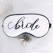 Load image into Gallery viewer, Glitter Bride Sleep Mask! Wedding shower Gift. Engagement Party gifts! Bride and Groom gifts. Bachelorette Party sleep mask. Gift for Bride!
