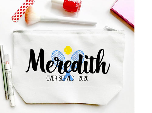 Tennis Personalized Make Up bag. Great Tennis Girls Weekend Favors. Tennis Team Make up Bag. Personalized Tennis Team Gift! Tennis bag