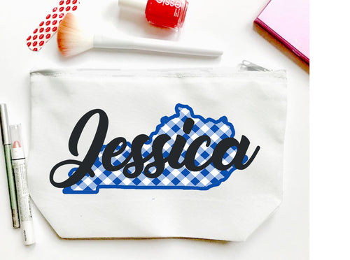 Kentucky Make up bag. Great Kentucky Bachelorette or Girls Weekend Favors. Kentucky Make up bag Party Favors! Wedding Party Gifts!