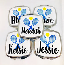 Load image into Gallery viewer, Tennis Team Gift | Tennis Party Favor | Tennis Make up Mirror | Tennis Team Favors | Custom Tennis Gift | Personalized Tennis Event Favors
