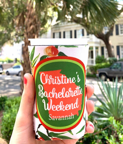 Savannah Party Huggers. Savannah Bachelorette or Birthday Peach Party Favors. Personalized Atlanta Party Favors. Savannah Girls weekend!