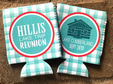 Load image into Gallery viewer, Gingham Camping Party Huggers. Bachelorette or Bachelor Party Favors too! Glamping Party. Camping Birthday Favors!
