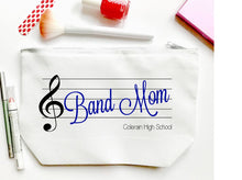 Load image into Gallery viewer, Custom Band bag. Personalized Band Make up Bag. Band Mom Gift! Band instructor gift! Band conductor&#39;s gift. Great Band Camp bag.
