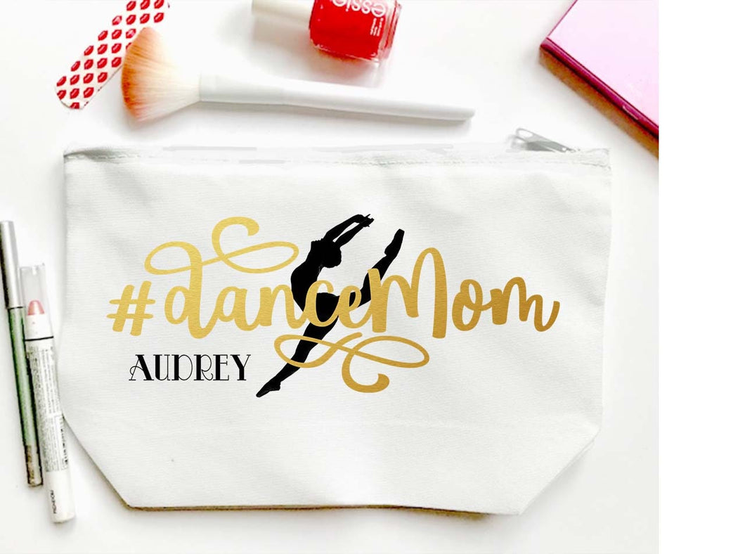 Dance Mom Make Up bag. Custom Dance Mom bag. Personalized Ballet Make up Bag. Dance Mom Gift! Ballet Birthday Favor. Ballet Party Favors.
