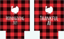 Load image into Gallery viewer, Friendsgiving Plaid Party Huggers. Thanksgiving Party Favors. Turkey Party Favors. Thanksgiving Wedding Shower Favors!
