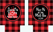 Load image into Gallery viewer, Plaid Castle Huggers. Orlando Bachelorette or Birthday favors. Personalized Black and Red Plaid Party Favors. Plaid Princess Party Favors!
