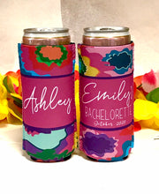 Load image into Gallery viewer, Fiesta Bachelorette Party Huggers. Mexican Party Favors. Slim Can Fiesta Birthday Party Favors! Down to Fiesta! Slim Can Bachelorette!
