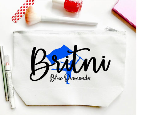 Color Guard Personalized Make Up bag. Custom Flag Core bag. Personalized Color Guard Make up Bag. Personalized Band Gift! Color Guard Gift.