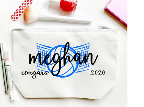 Volleyball Personalized Make Up bag. Custom Volleyball bag. Volleyball Bag. Volleyball Team Gift! Volleyball Gift. Volleyball coach gift!