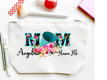 Load image into Gallery viewer, Cheer Mom Personalized Make Up bag. Custom Cheerleader bag. Personalized Cheer Make up Bag. Personalized Cheer Team Gift! Cheerleading Gift.
