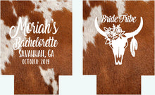 Load image into Gallery viewer, Western Cowhide Bachelorette or Birthday Nashville party.  Personalized Austin or Nashville Party.Custom Colorado Western Wedding Favors.
