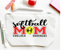 Load image into Gallery viewer, Softball Mom Personalized Make Up Bag
