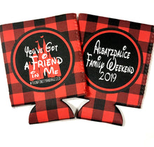 Load image into Gallery viewer, Plaid Castle Huggers. Orlando Bachelorette or Birthday favors. Personalized Black and Red Plaid Party Favors. Plaid Princess Party Favors!
