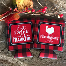Load image into Gallery viewer, Friendsgiving Plaid Party Huggers. Thanksgiving Party Favors. Turkey Party. Thanksgiving Plaid party favors! Friendsgiving Party!
