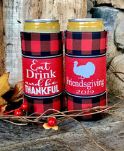 Load image into Gallery viewer, Friendsgiving Plaid Personalized Huggers
