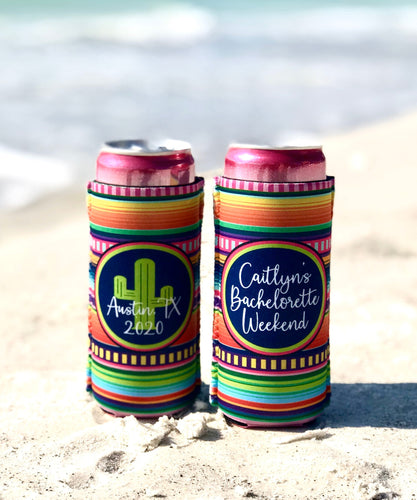 Fiesta Slim Party Huggers. Bachelorette Party Favors. Slim Can Fiesta Birthday Party Favors! Down to Fiesta! Slim Can Bachelorette!