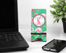 Load image into Gallery viewer, Flamingo Vintage Cell Phone Stand. Flamingo Cell Stand, Fits most Cell phones, Flamingo theme Gift! Custom Teacher, Co worker, Boss Gift!
