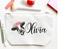 Load image into Gallery viewer, Cow Theme Personalized Make Up bag. Cowgirl Make up Bag. Personalized Farm Theme Gift! Cow theme Party Favors! Birthday

