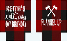 Load image into Gallery viewer, Buffalo Plaid Bachelor Party Huggers. Plaid Bachelor or Birthday Party Favors. Mountain Bachelor Party Favors! Ski Vacation favors!
