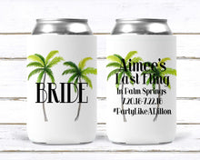 Load image into Gallery viewer, Palm Leaves Party Huggers. Tropical Wedding or Palm Springs Bachelorette Party Favors. Girl&#39;s Weekend or Family Vacation Beach Favors.
