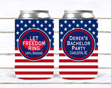 Load image into Gallery viewer, America Party Huggers. Red White and Blue Party. USA Birthday Favors. Bachelor Party Huggers.American themed party favors.Fourth of July!
