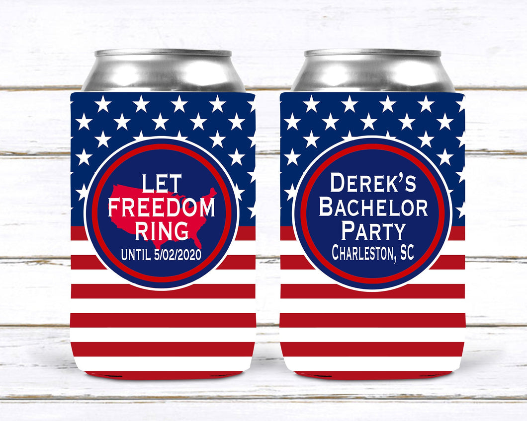 America Party Huggers. Red White and Blue Party. USA Birthday Favors. Bachelor Party Huggers.American themed party favors.Fourth of July!