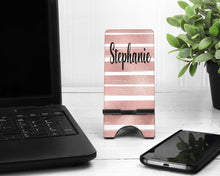 Load image into Gallery viewer, Rose Gold Ombre Lines Phone Stand
