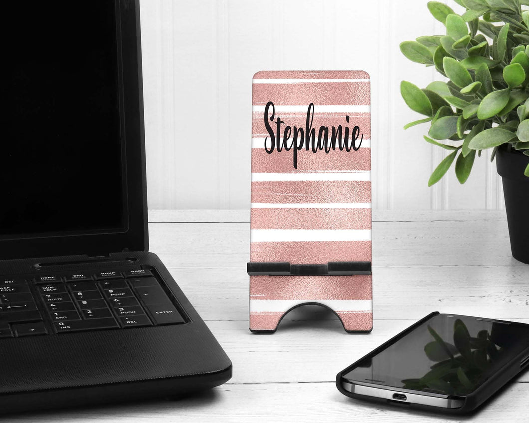 Rose Gold Ombre Lines Phone Stand
